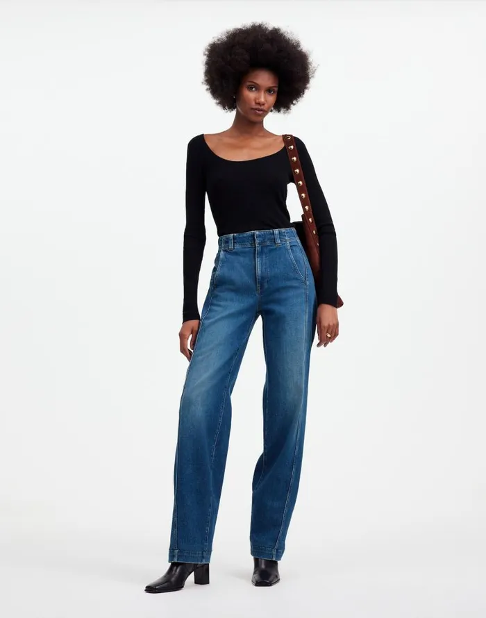 Jeans Women Madewell Tapered Denim Trousers Calvert Wash