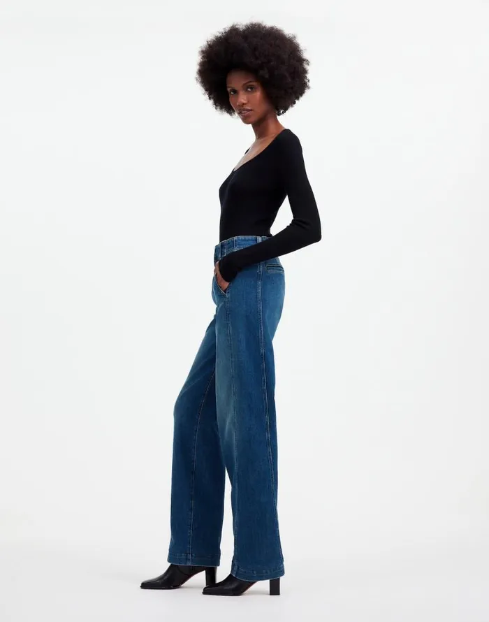 Jeans Women Madewell Tapered Denim Trousers Calvert Wash