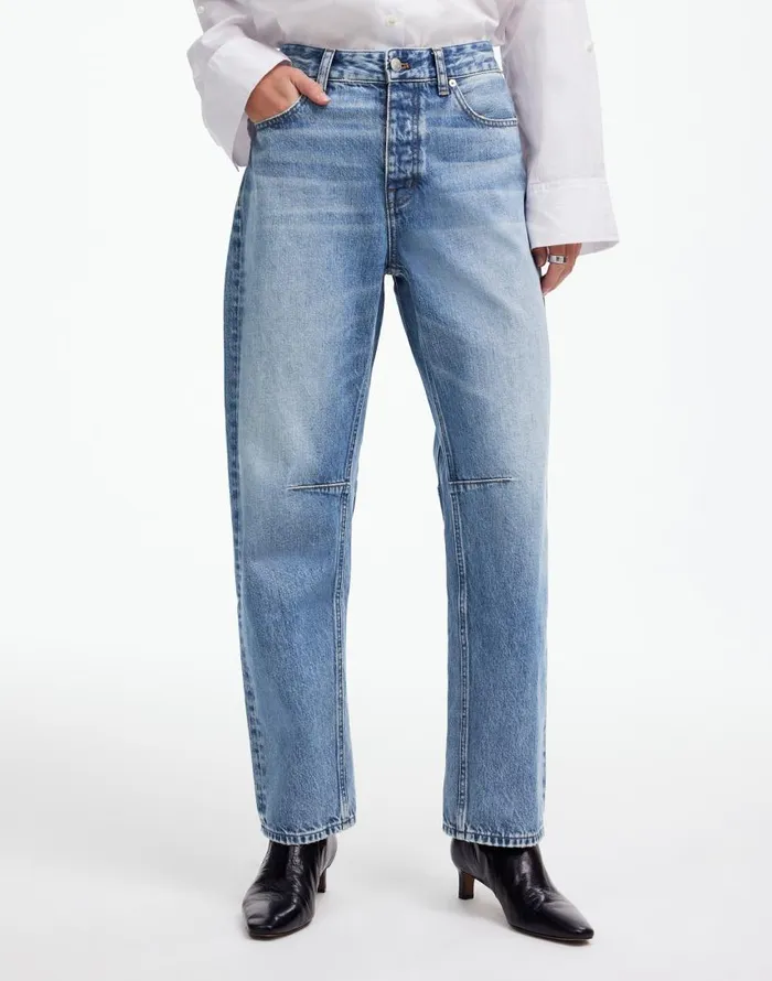 Jeans Women Madewell The Darted BarrelLeg Jean Dobbins Wash