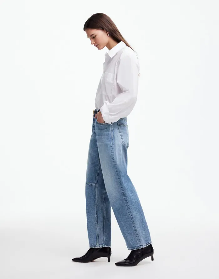 Jeans Women Madewell The Darted BarrelLeg Jean Dobbins Wash