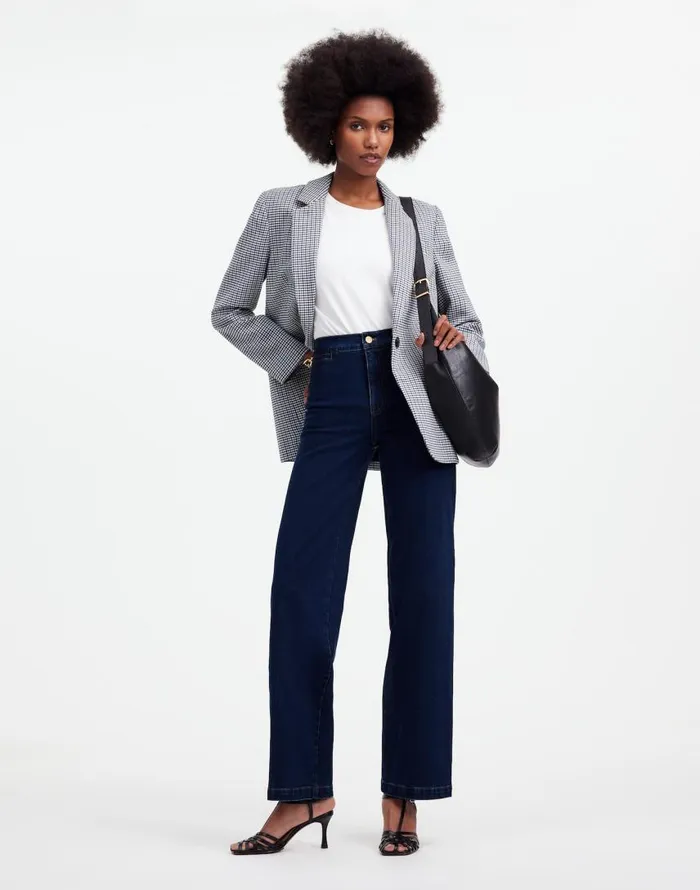 Jeans Women Madewell The Emmett WideLeg Jean Welt Pocket Edition Leffers Wash