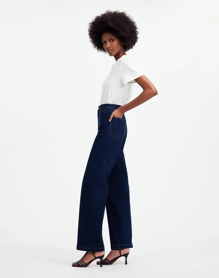 Jeans Women Madewell The Emmett WideLeg Jean Welt Pocket Edition Leffers Wash