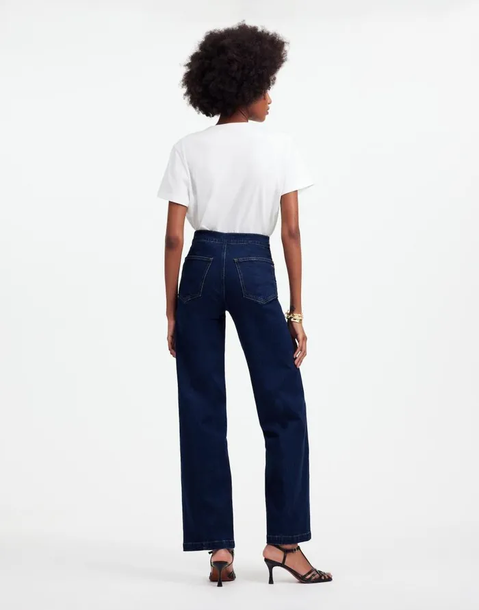 Jeans Women Madewell The Emmett WideLeg Jean Welt Pocket Edition Leffers Wash