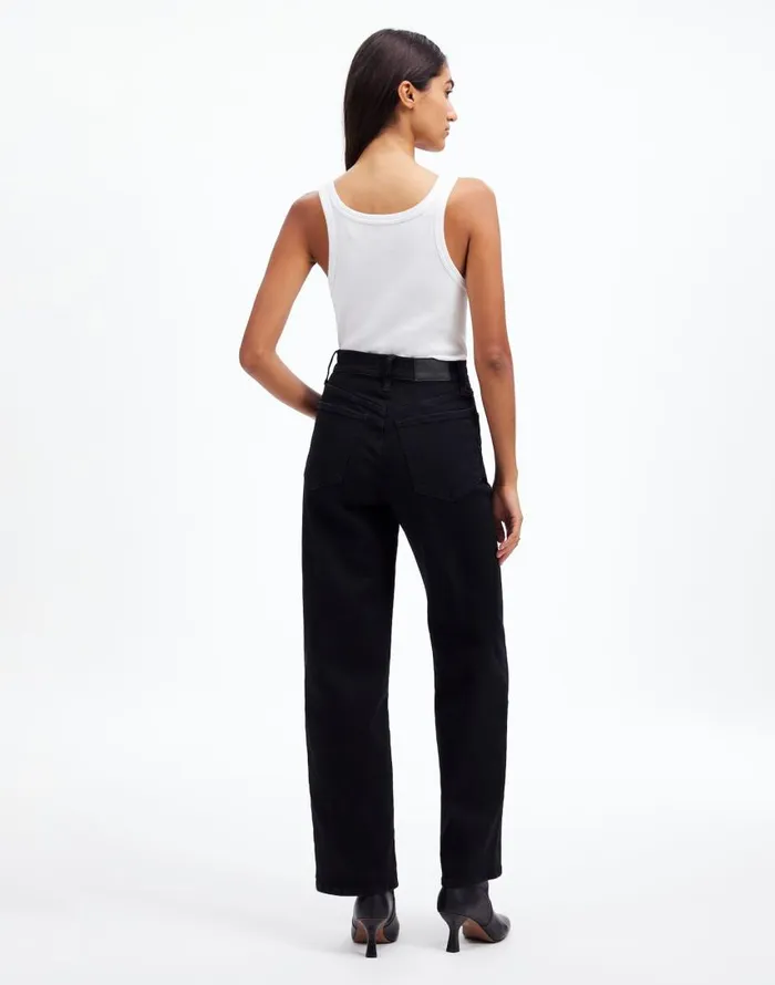 Jeans Women Madewell The Perfect Vintage WideLeg Jean Black Rinse Wash