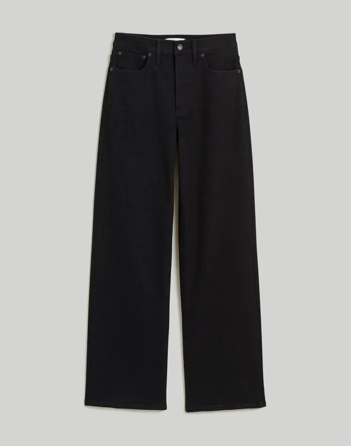 Jeans Women Madewell The Perfect Vintage WideLeg Jean Black Rinse Wash