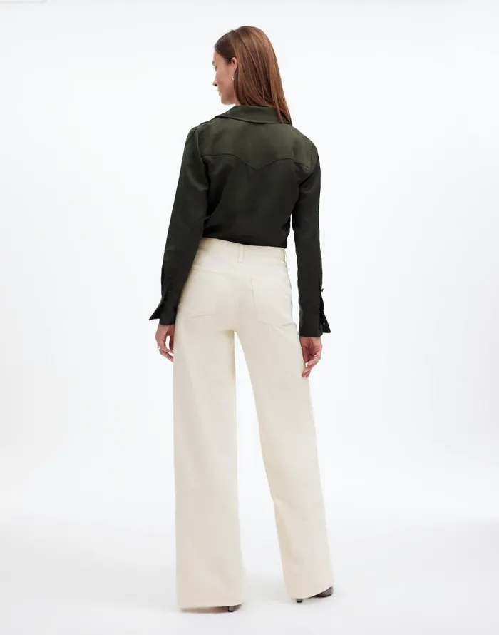 Jeans Women Madewell Wide Sweep Denim Trousers Vintage Ivory