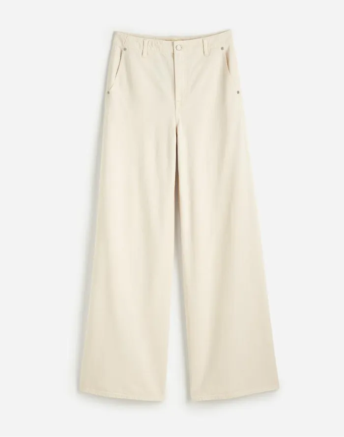 Jeans Women Madewell Wide Sweep Denim Trousers Vintage Ivory