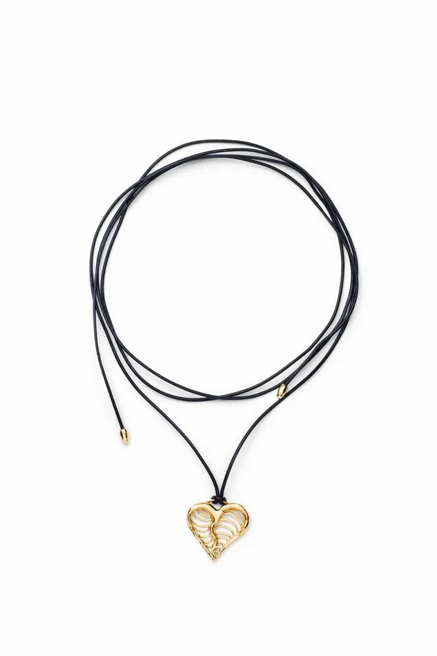Jewelry Women Desigual Zalio Cord Goldplated Heart Pendant Materialfinishes