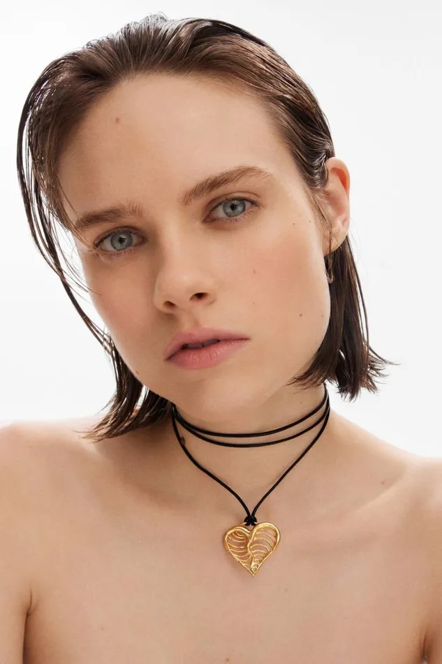 Jewelry Women Desigual Zalio Cord Goldplated Heart Pendant Materialfinishes