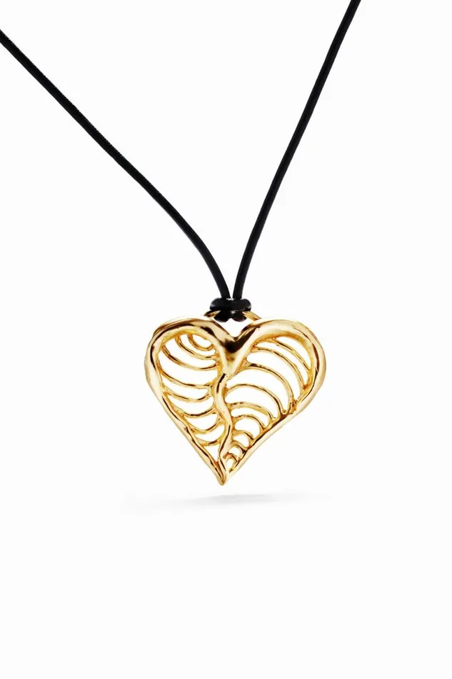 Jewelry Women Desigual Zalio Cord Goldplated Heart Pendant Materialfinishes