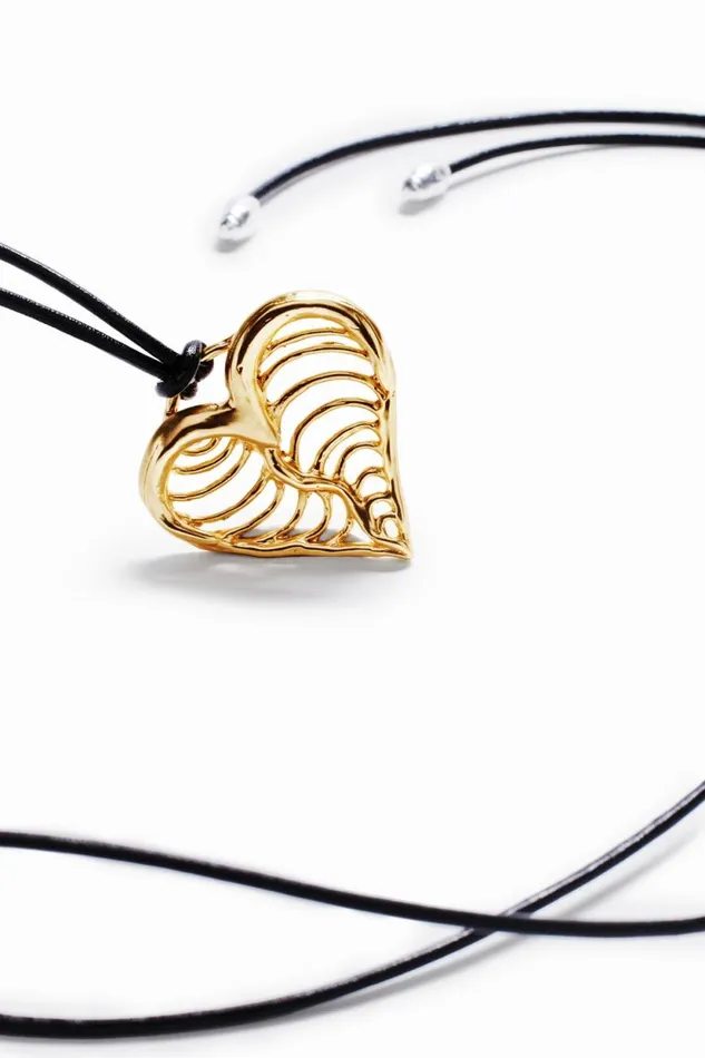Jewelry Women Desigual Zalio Cord Goldplated Heart Pendant Materialfinishes