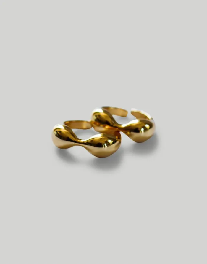 Jewelry Women Madewell Abcrete and Co Chunky Bean Adjustable Ring Gold