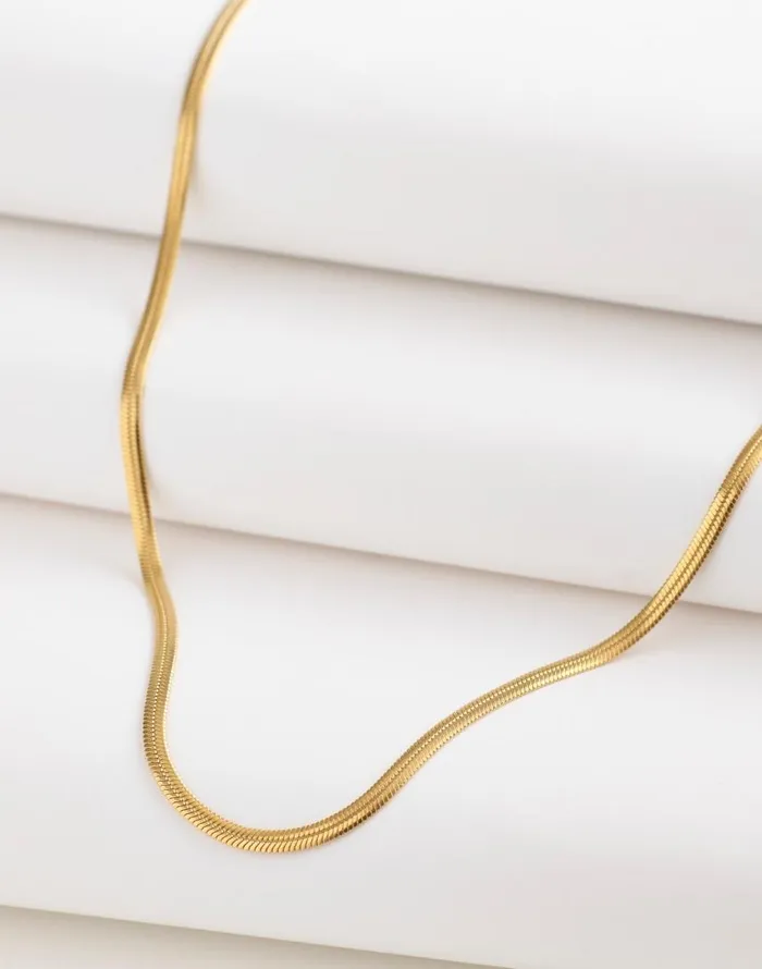 Jewelry Women Madewell DemiFine Skinny Herringbone Chain 14k Gold