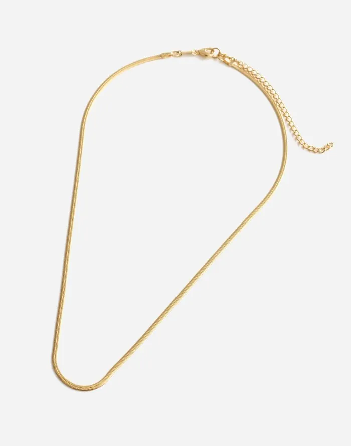 Jewelry Women Madewell DemiFine Skinny Herringbone Chain 14k Gold