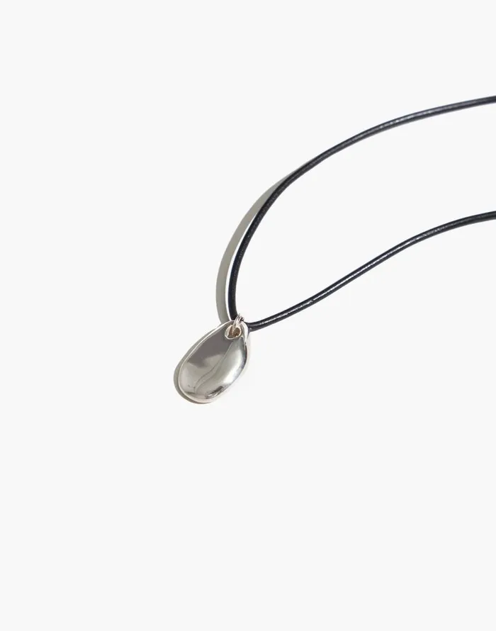 Jewelry Women Madewell Maslo Jewelry Small Pebble Pendant Necklace Sterling Silver Cord Silver