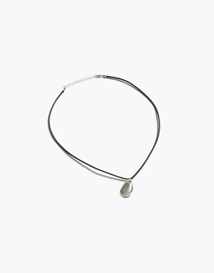 Jewelry Women Madewell Maslo Jewelry Small Pebble Pendant Necklace Sterling Silver Cord Silver