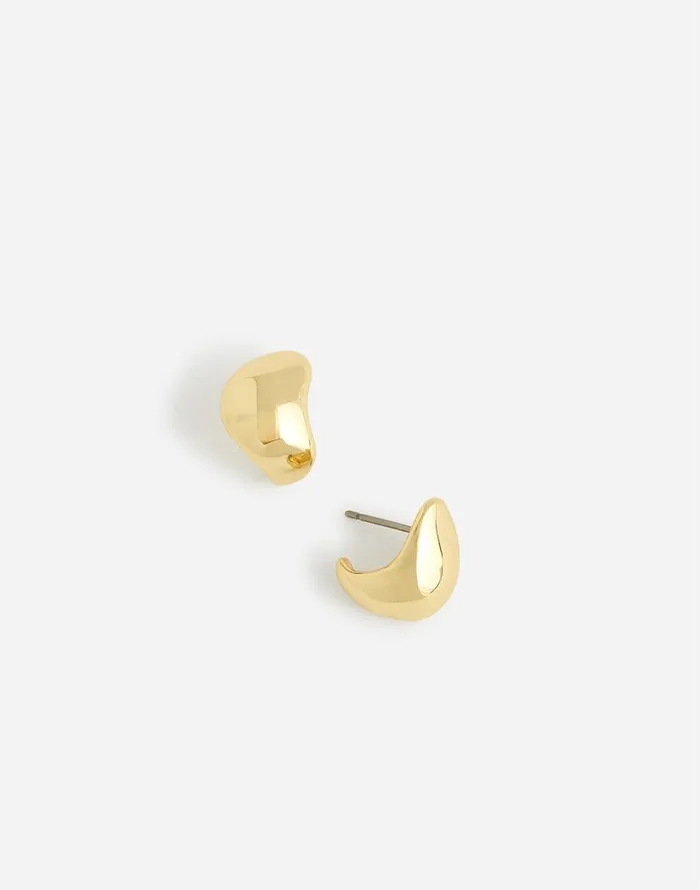 Jewelry Women Madewell Molten Huggie Hoop Earrings Pale Gold