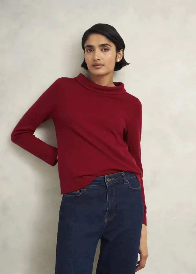 Jumpers and Cardigans Women HOBBS Audrey Wool Cashmere Jumper Pomegranate