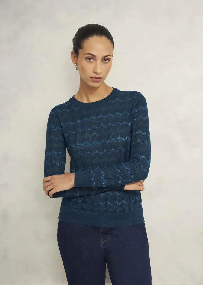Jumpers and Cardigans Women HOBBS Chatham Sparkle Jumper Kyanite