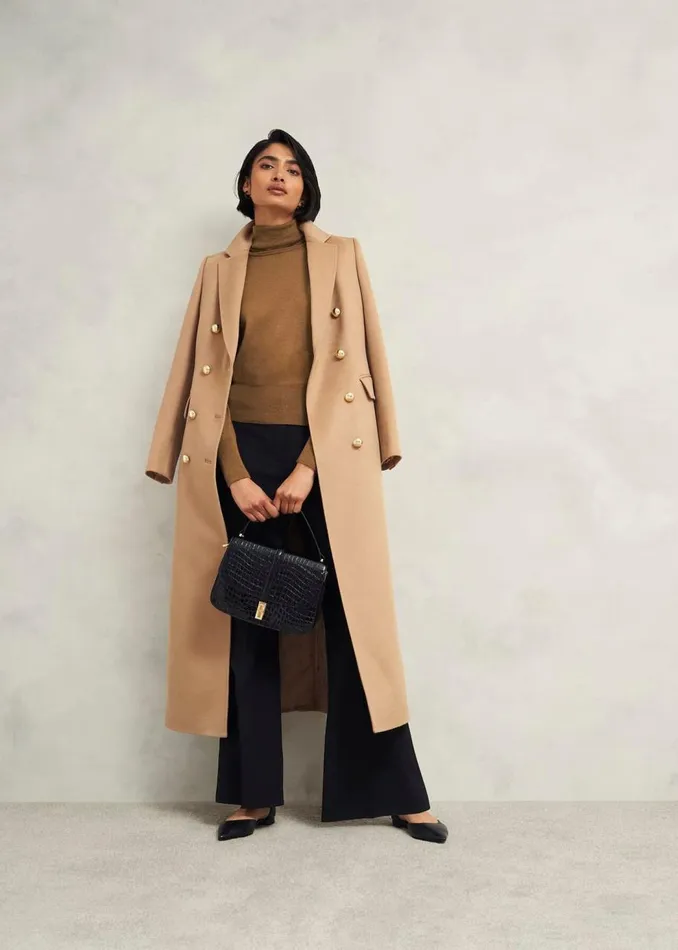 Jumpers and Cardigans Women HOBBS Clarendon Wool Silk Roll Neck Jumper Classic Vicuna