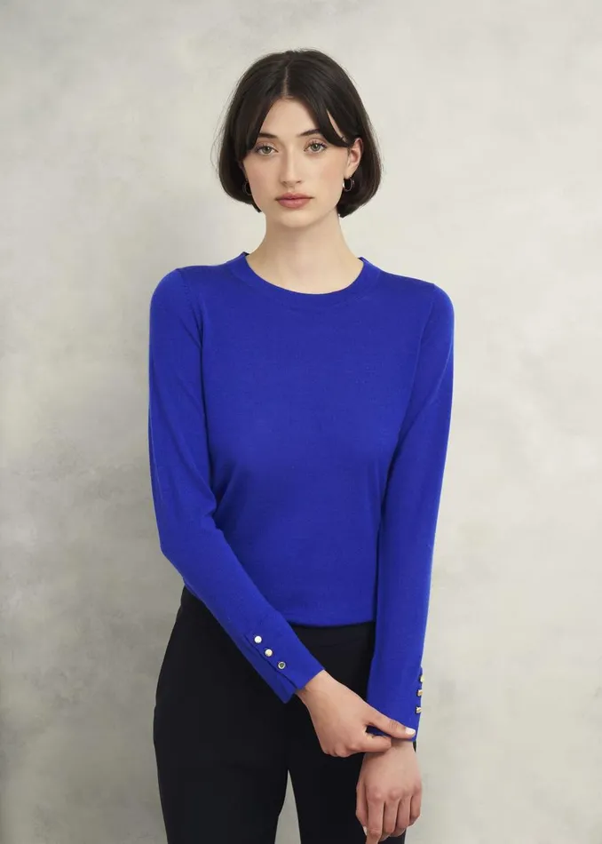Jumpers and Cardigans Women HOBBS Penny Merino Wool Jumper Eclipse Blue