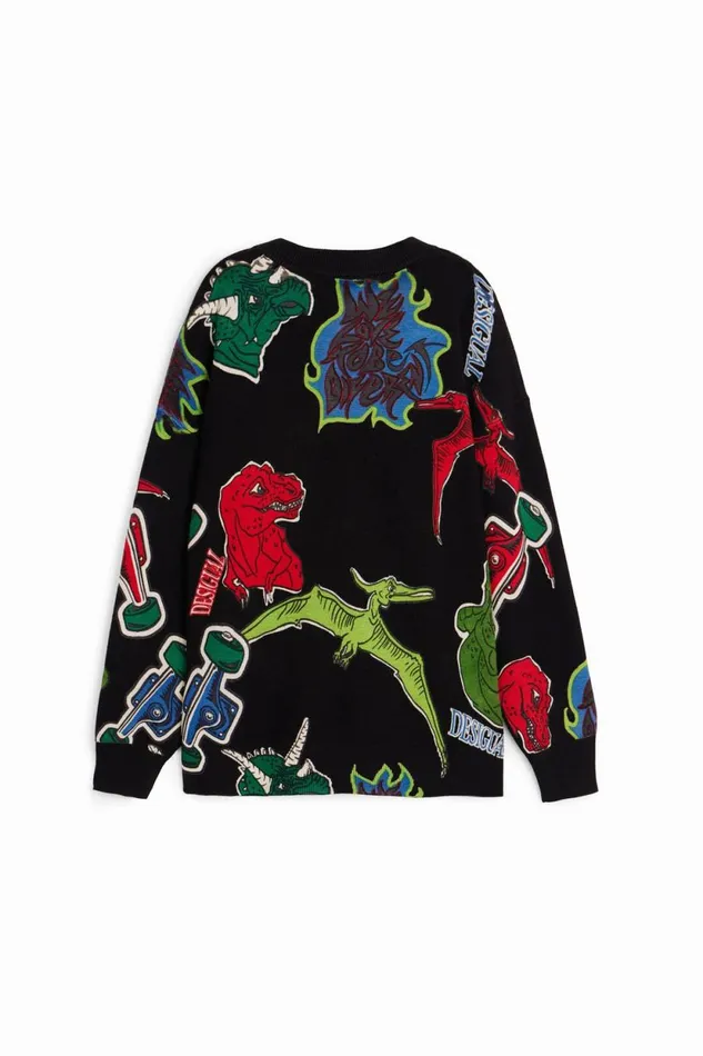 Jumpers And Sweatshirts Kids Desigual Dinosaur Hoodie Black