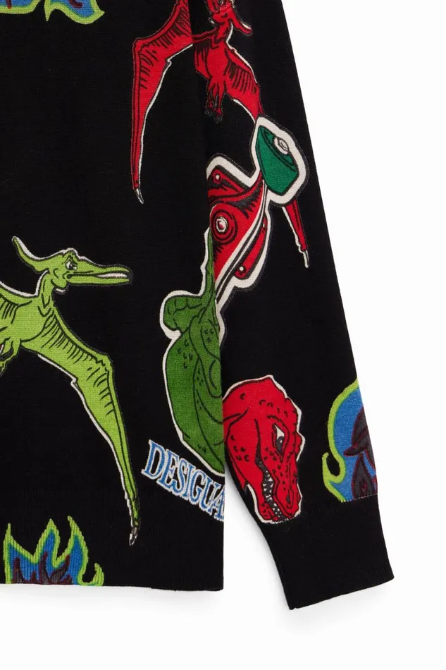Jumpers And Sweatshirts Kids Desigual Dinosaur Hoodie Black