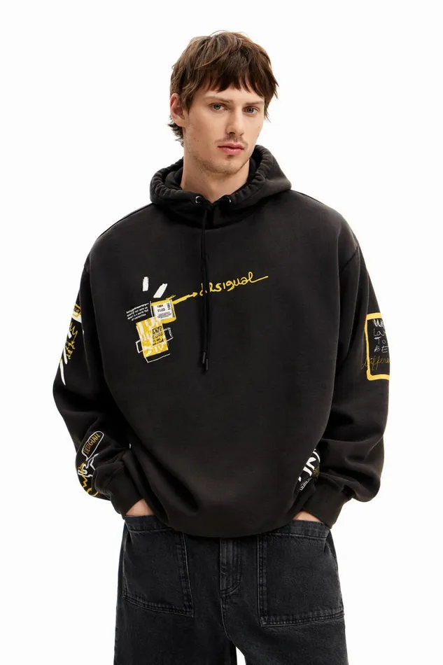 Jumpers And Sweatshirts Men Desigual Urban Hoodie Black