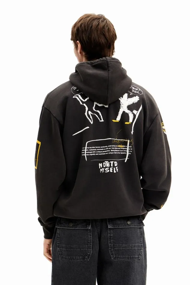 Jumpers And Sweatshirts Men Desigual Urban Hoodie Black