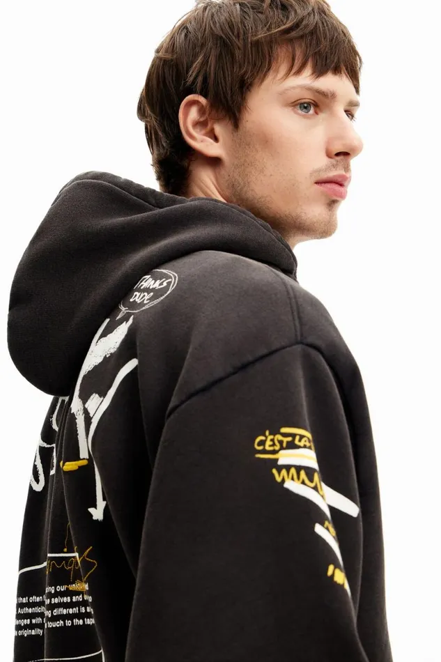 Jumpers And Sweatshirts Men Desigual Urban Hoodie Black