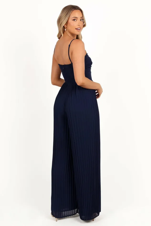 Jumpsuits and Rompers Alice Wide Leg Jumpsuit Navy Petal and Pup Women