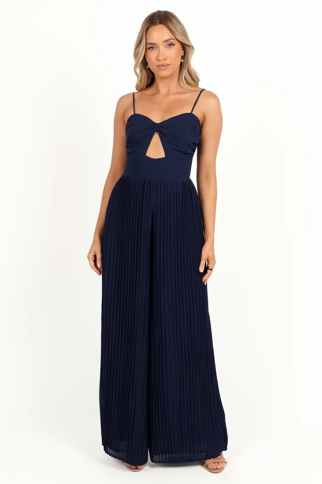 Jumpsuits and Rompers Alice Wide Leg Jumpsuit Navy Petal and Pup Women