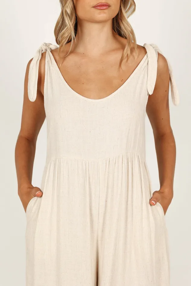 Jumpsuits and Rompers Petal and Pup Women Ayla Linen Jumpsuit Oatmeal