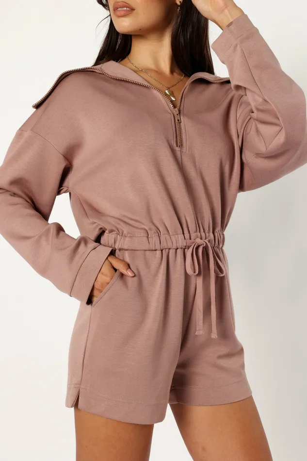 Jumpsuits and Rompers Petal and Pup Women Peri Sweater Romper Mocha
