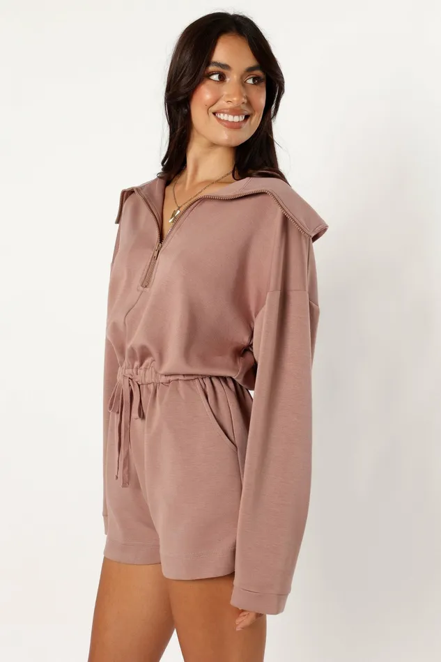 Jumpsuits and Rompers Petal and Pup Women Peri Sweater Romper Mocha