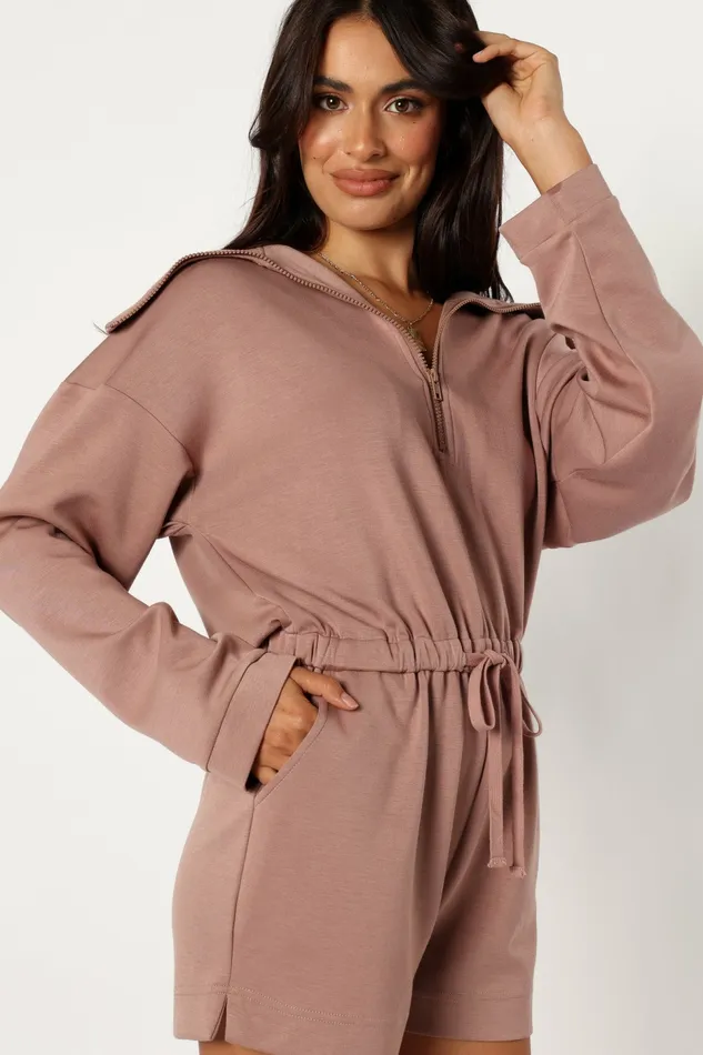Jumpsuits and Rompers Petal and Pup Women Peri Sweater Romper Mocha