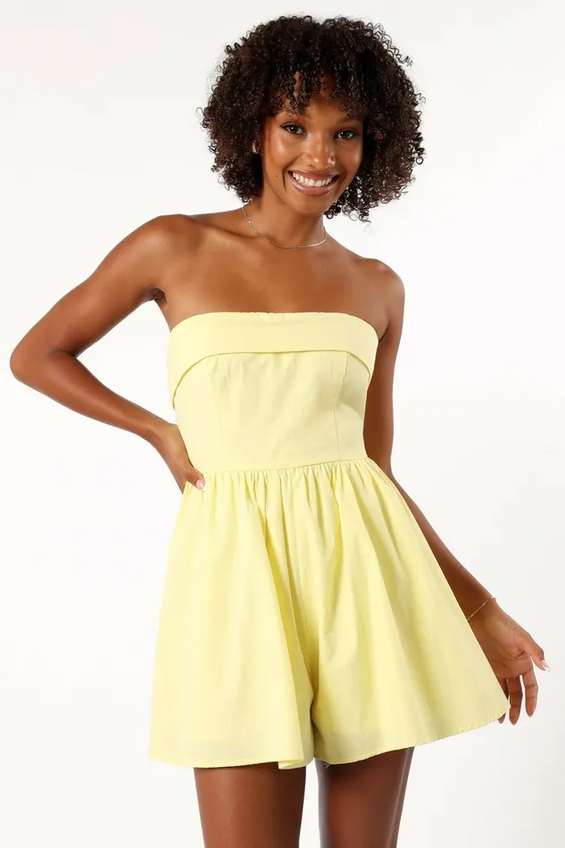 Jumpsuits and Rompers Women Beatrice Romper Yellow Petal and Pup