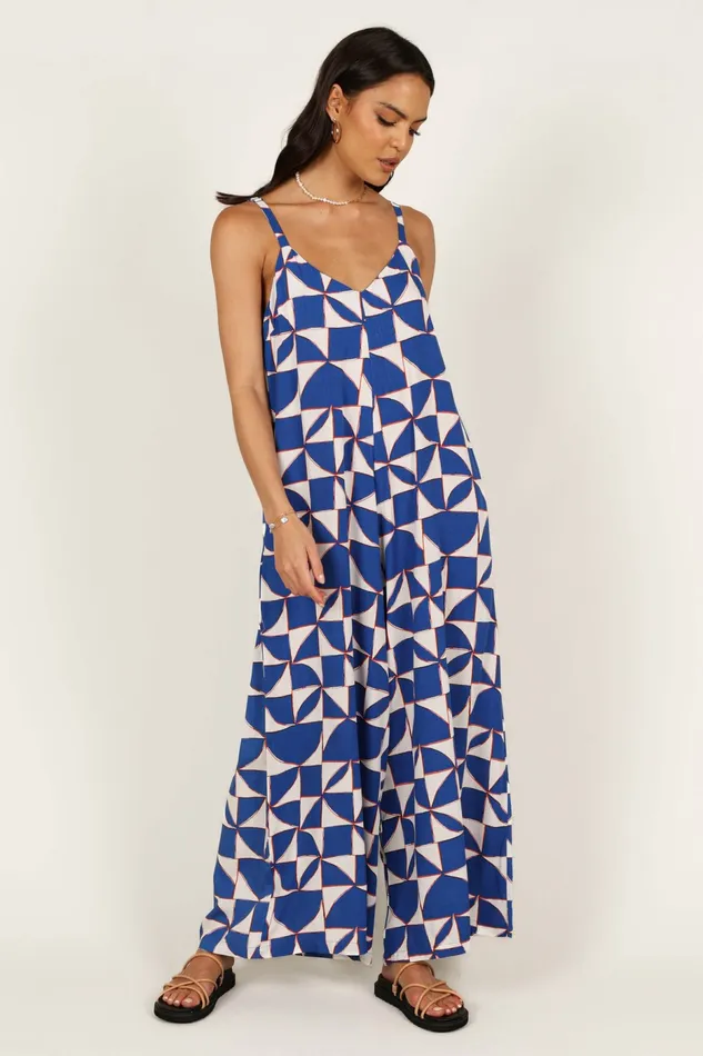 Jumpsuits and Rompers Women Petal and Pup Kiki Wide Leg Jumpsuit Blue
