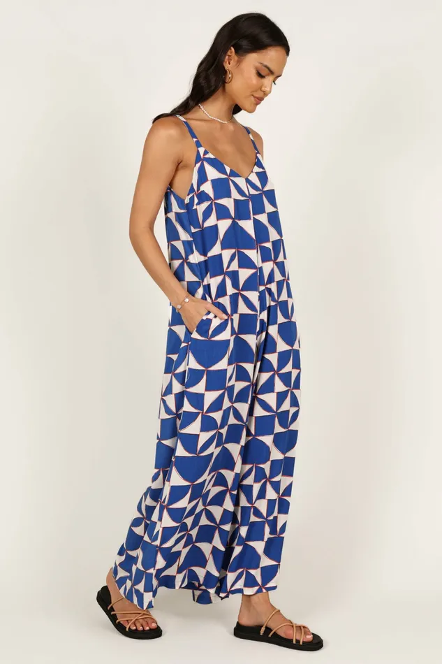 Jumpsuits and Rompers Women Petal and Pup Kiki Wide Leg Jumpsuit Blue