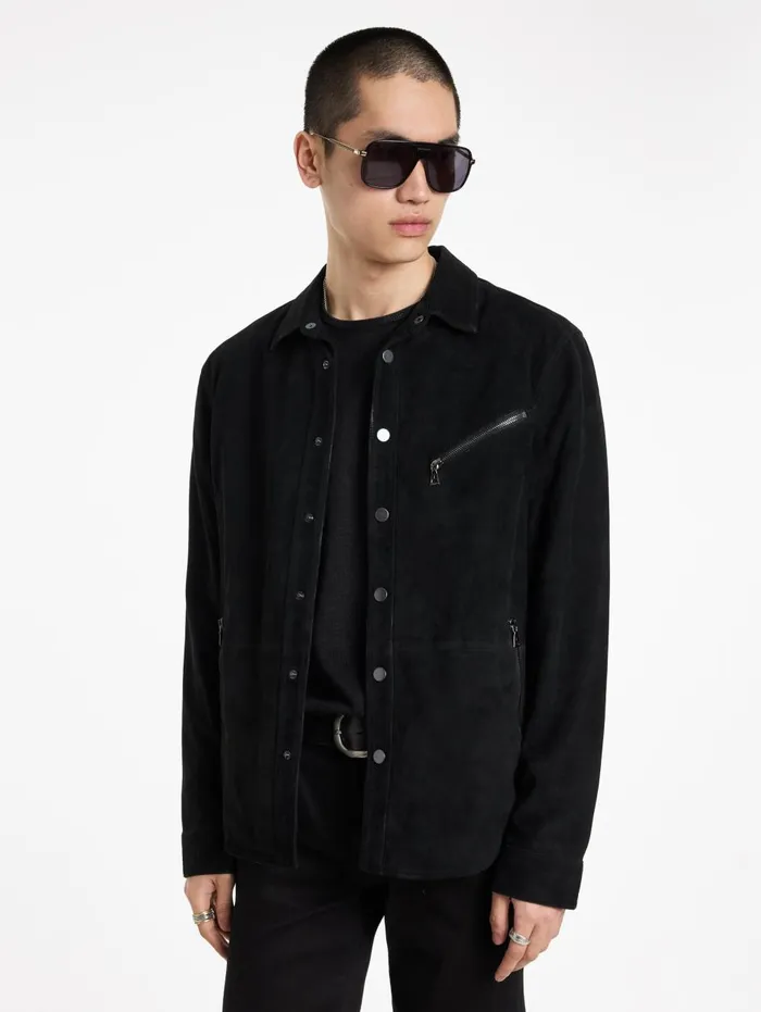 KADD SHIRT JACKET Black Men John Varvatos Leather Jackets