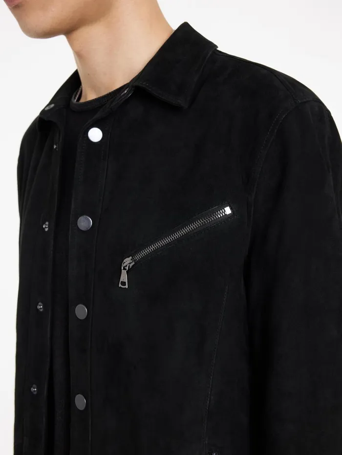 KADD SHIRT JACKET Black Men John Varvatos Leather Jackets