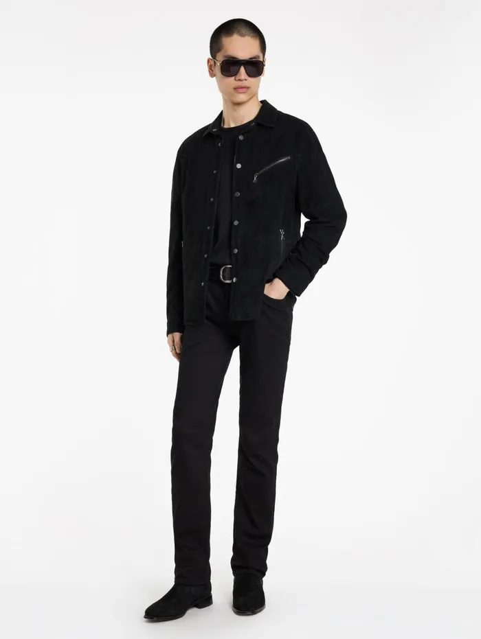 KADD SHIRT JACKET Black Men John Varvatos Leather Jackets