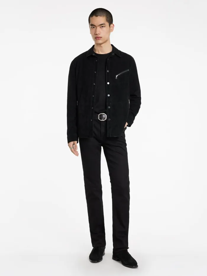 KADD SHIRT JACKET Black Men John Varvatos Leather Jackets