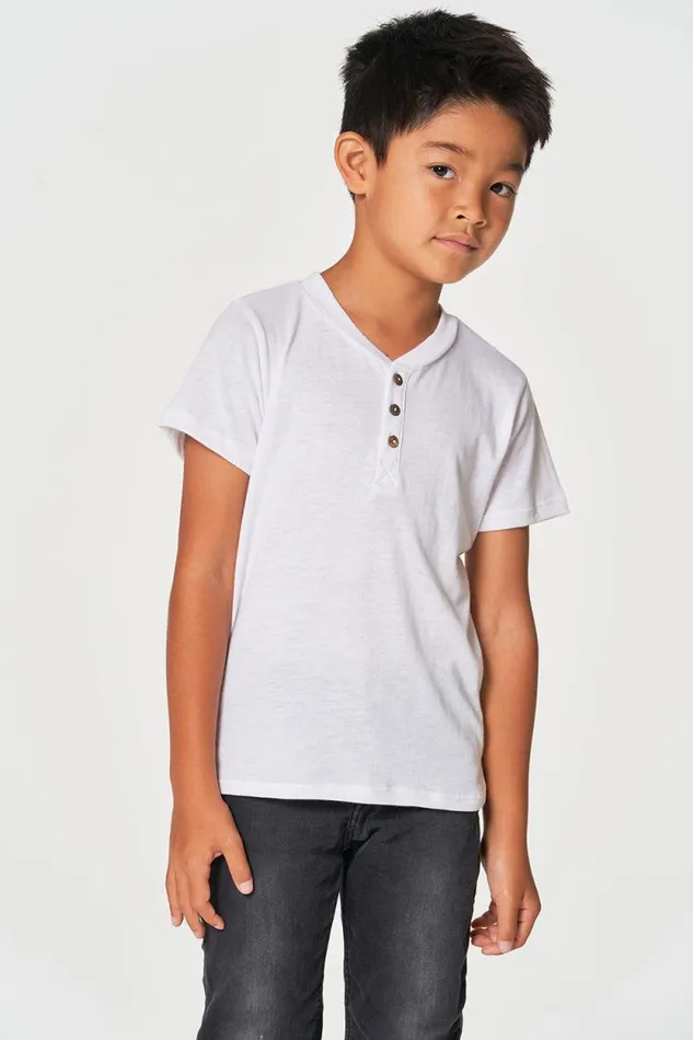Kids Chaser Brand Boys Boys Bella Jersey Short Sleeve Henley With Cocount Buttons
