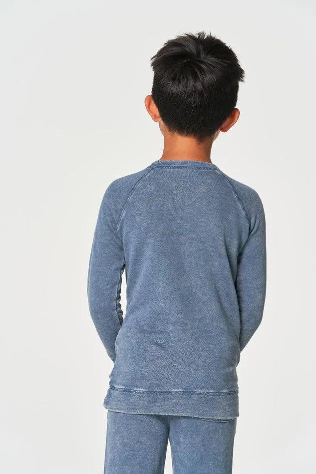 Kids Chaser Brand Boys Boys Linen French Terry Long Sleeve Kanga Pocket Pullover