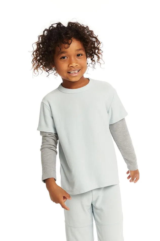Kids Chaser Brand Boys Long And Short Sleeve Blue Bird Tee