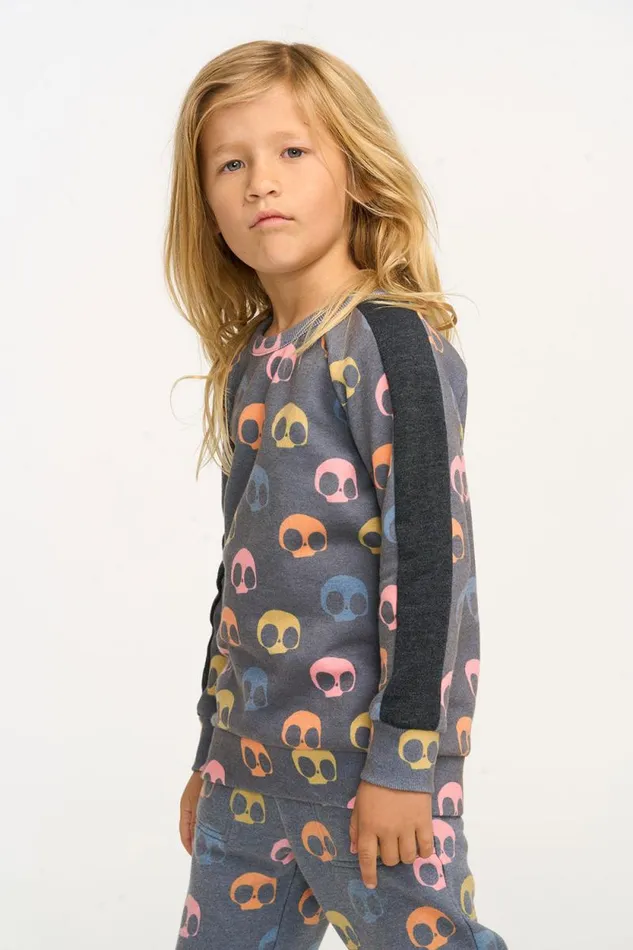 Kids Chaser Brand Boys Skull Candy Vintage Fleece Pullover