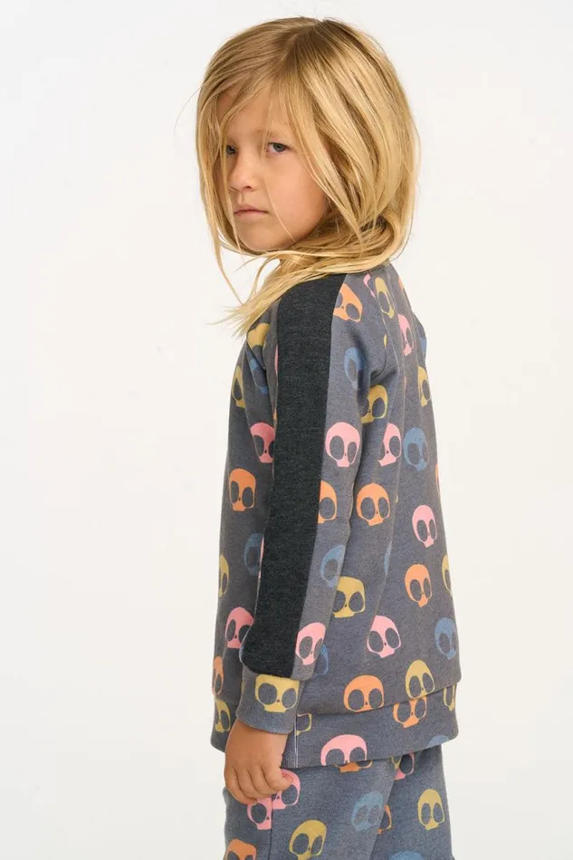 Kids Chaser Brand Boys Skull Candy Vintage Fleece Pullover