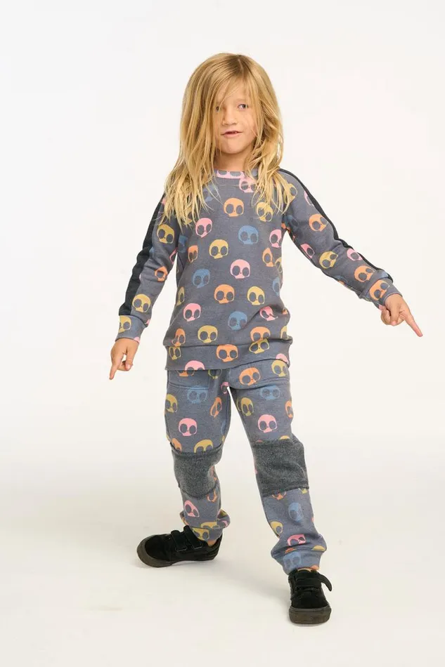 Kids Chaser Brand Boys Skull Candy Vintage Fleece Pullover