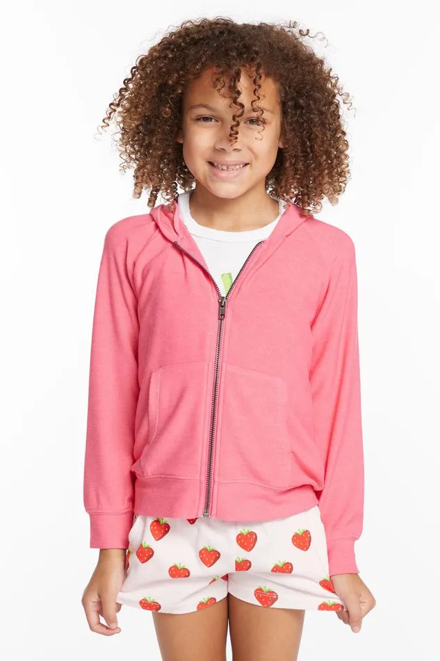 Kids Chaser Brand Girls Alana Orchid Girls Zip Up Hoodie